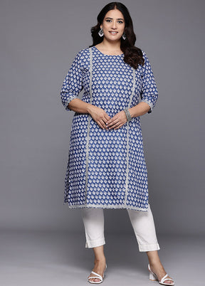 Blue Readymade Cotton Kurti