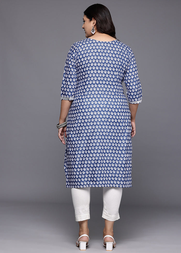 Blue Readymade Cotton Kurti