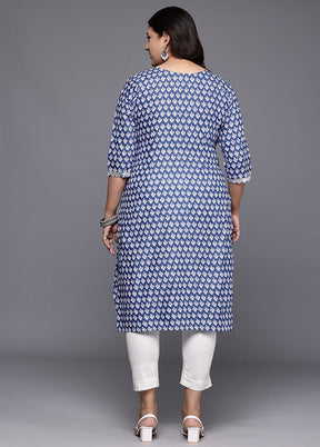 Blue Readymade Cotton Kurti
