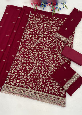 3 Pc Magenta Georgette Suit Set