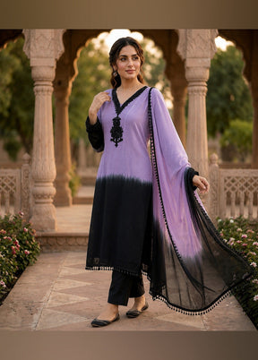 3 Pc Lavender Silk Suit Set