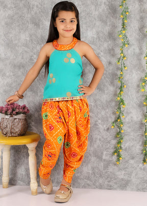 2 Pc Blue Sleeveless Cotton Suit Set - Indian Silk House Agencies