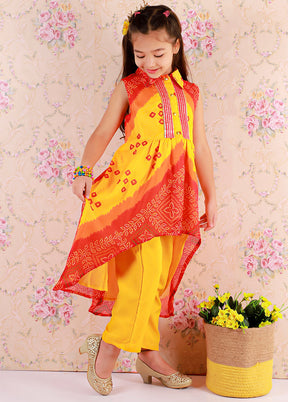 2 Pc Yellow Sleeveless Cotton Suit Set - Indian Silk House Agencies