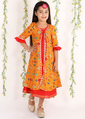 Red Ethnic Cotton Dress - Indian Silk House Agencies