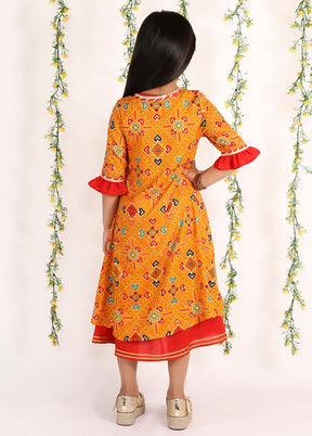 Red Ethnic Cotton Dress - Indian Silk House Agencies