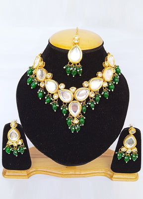 Golden Kundan Alloy Wedding Bridal Necklace Set