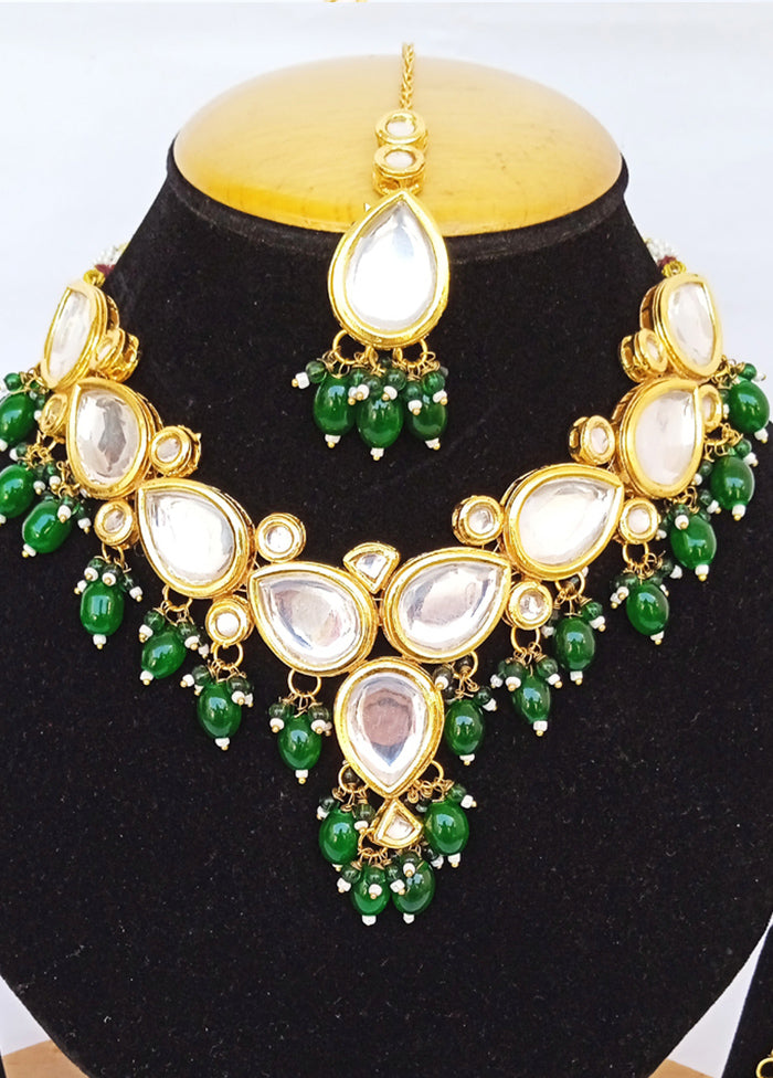 Golden Kundan Alloy Wedding Bridal Necklace Set