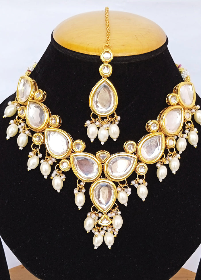 Golden Kundan Alloy Wedding Bridal Necklace Set