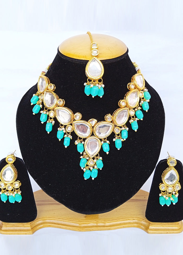 Golden Kundan Alloy Wedding Bridal Necklace Set