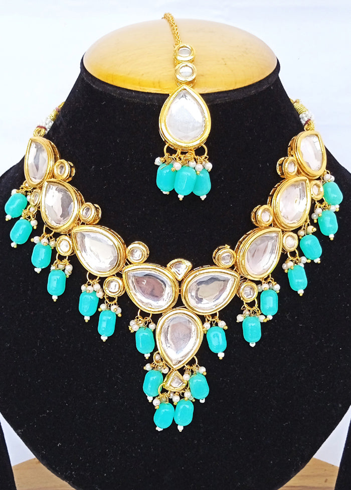 Golden Kundan Alloy Wedding Bridal Necklace Set