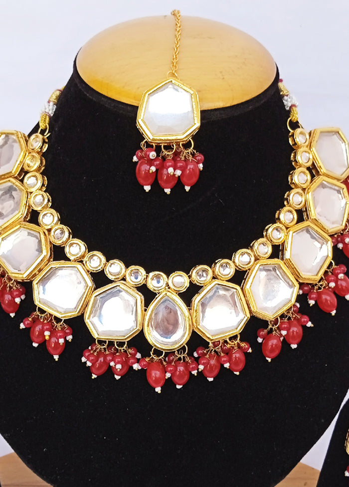 Golden Kundan Alloy Wedding Bridal Necklace Set