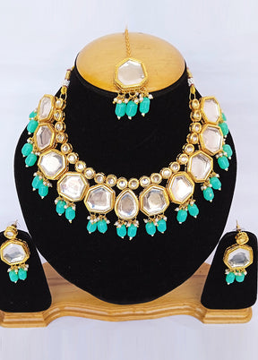 Golden Kundan Alloy Wedding Bridal Necklace Set