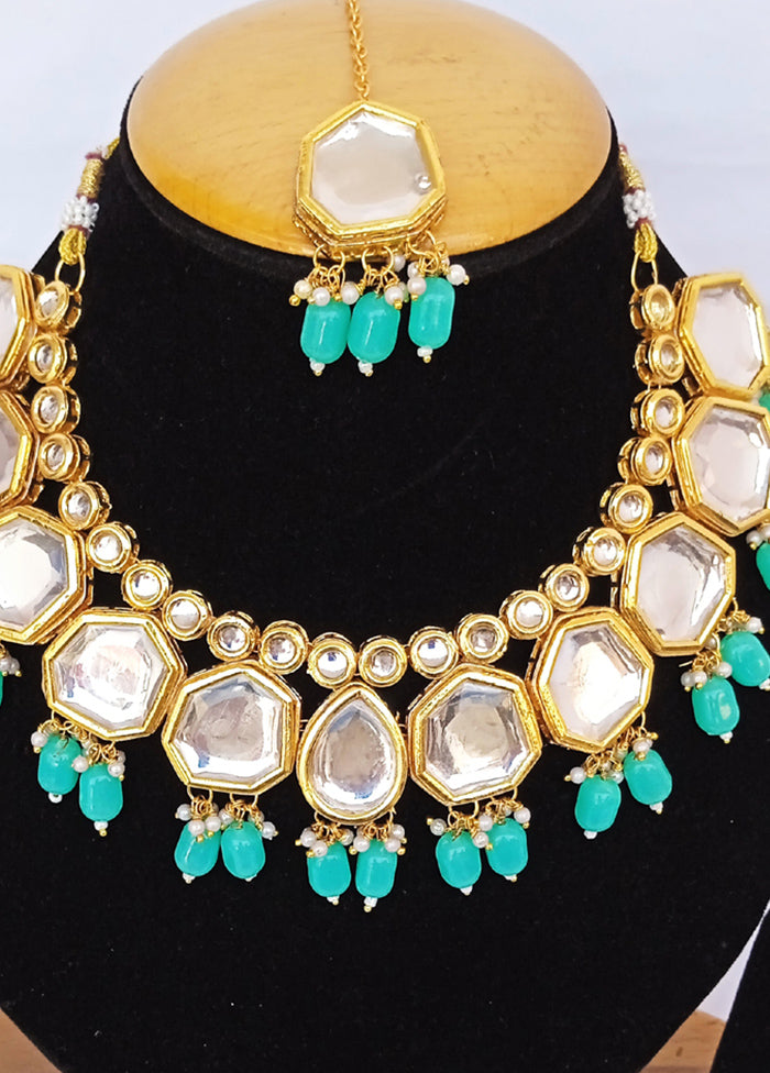 Golden Kundan Alloy Wedding Bridal Necklace Set