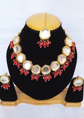 Golden Kundan Alloy Wedding Bridal Necklace Set