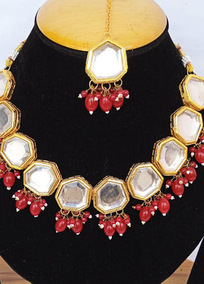 Golden Kundan Alloy Wedding Bridal Necklace Set