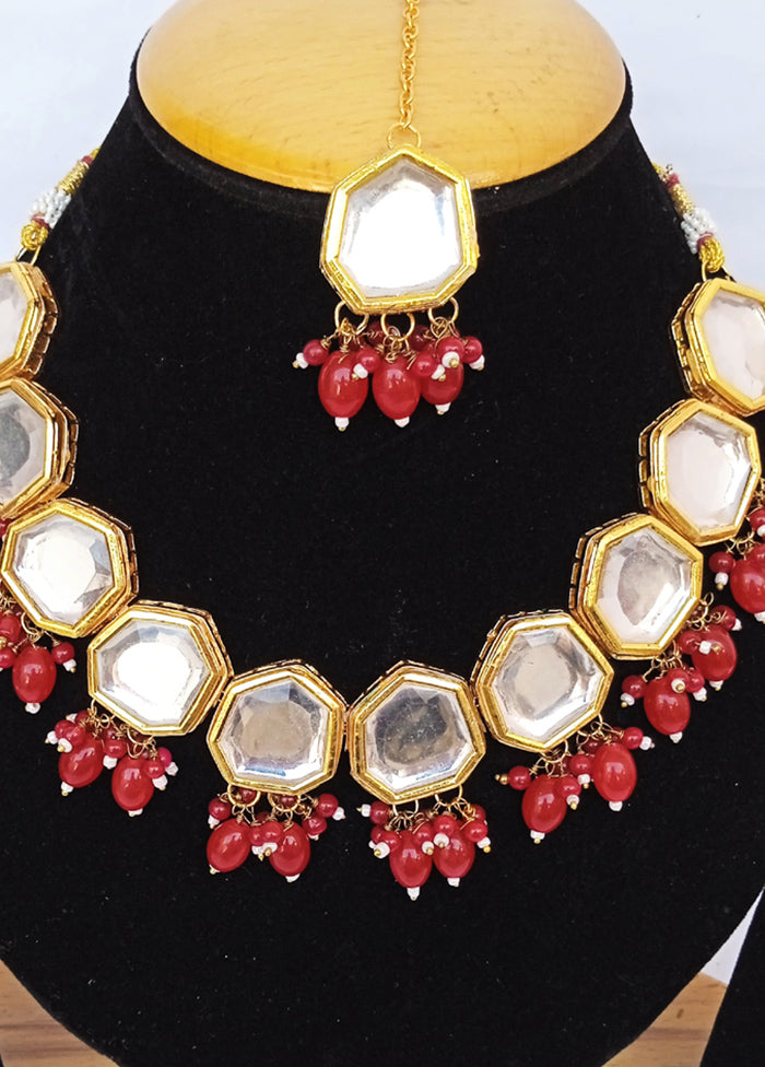 Golden Kundan Alloy Wedding Bridal Necklace Set