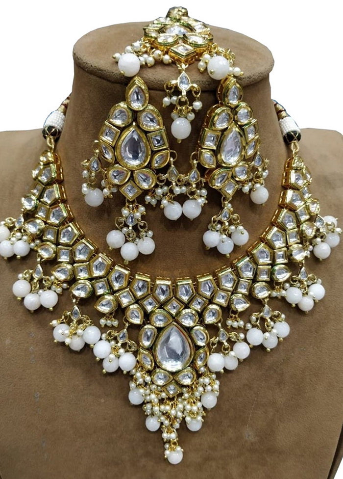 Hand Crafted Base Metal Alloy Gold Plated Kundan Stone Studded Jewellery Sets - Indian Silk House Agencies