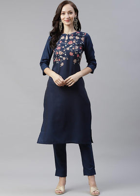 Blue Rayon Kurti With Digital Printed Work VDKSH100547 - Indian Silk House Agencies