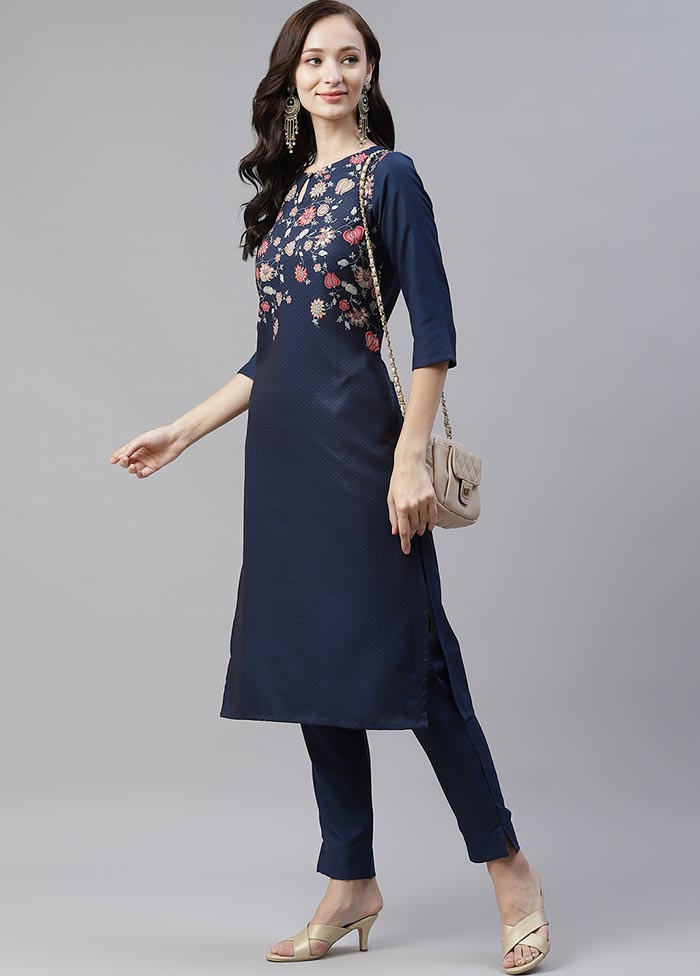 Blue Rayon Kurti With Digital Printed Work VDKSH100547 - Indian Silk House Agencies