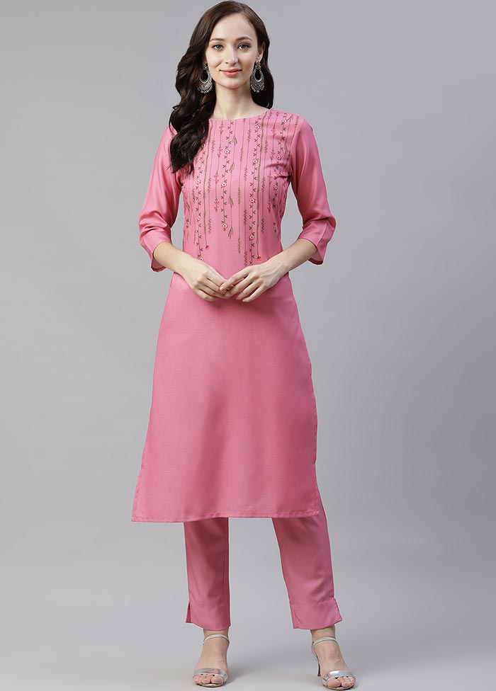 Pink Rayon Kurti With Digital Printed Work VDKSH100553 - Indian Silk House Agencies