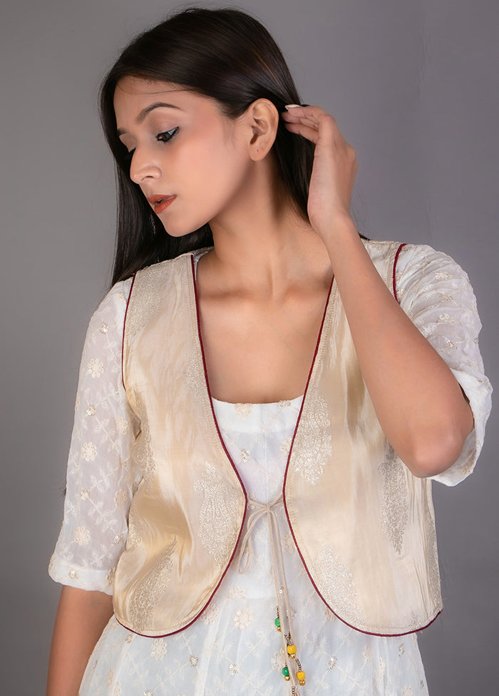 Multicolor Readymade Silk Indian Jacket - Indian Silk House Agencies