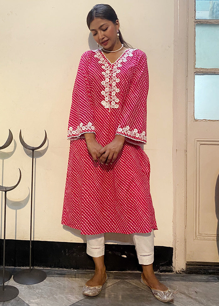 2 Pc Pink Readymade Cotton Kurti Set - Indian Silk House Agencies