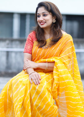 Yellow Kota Saree With Blouse Piece - Indian Silk House Agencies