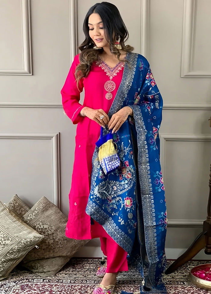 3 Pc Rani Readymade Viscose Suit Set