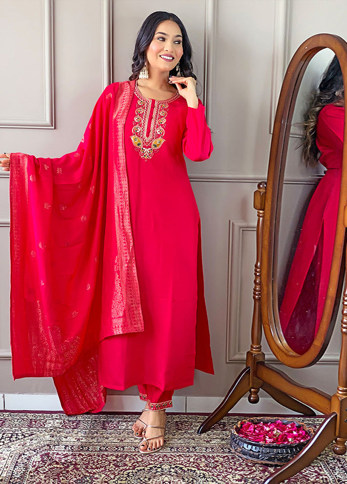 3 Pc Rani Readymade Viscose Suit Set