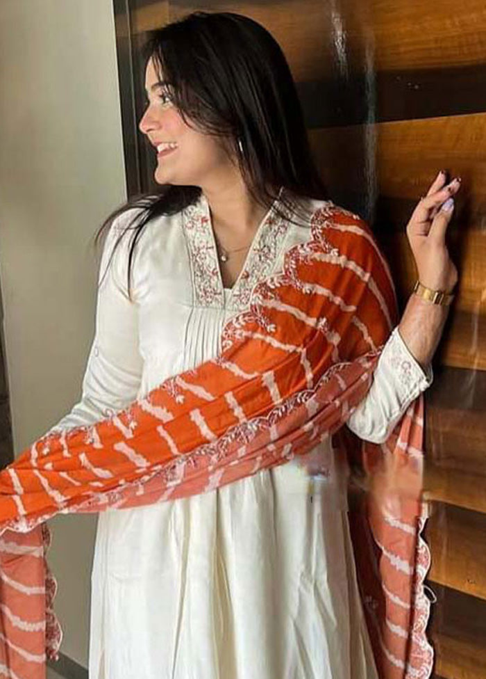 3 Pc Off White Readymade Viscose Suit Set