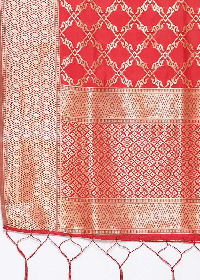 Red Zari Woven Ethnic Dupatta - Indian Silk House Agencies