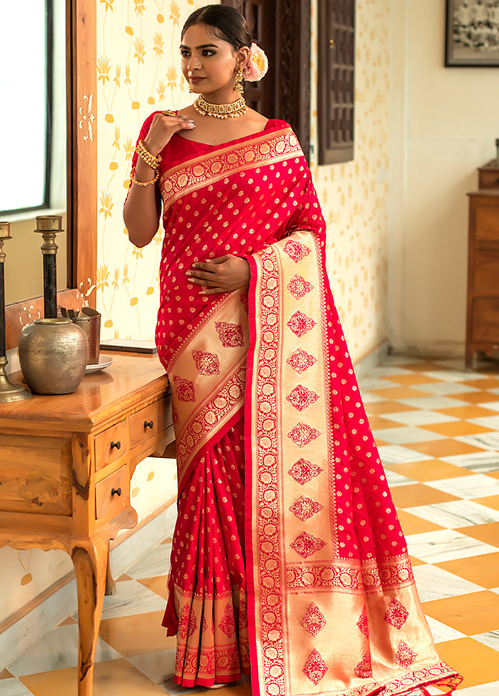 Rani Pink Spun Silk Saree With Blouse Piece - Indian Silk House Agencies