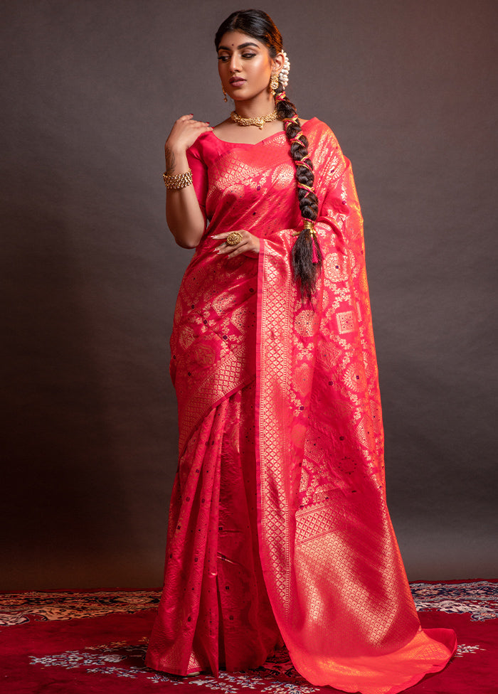 Pink Spun Silk Saree With Blouse Piece - Indian Silk House Agencies