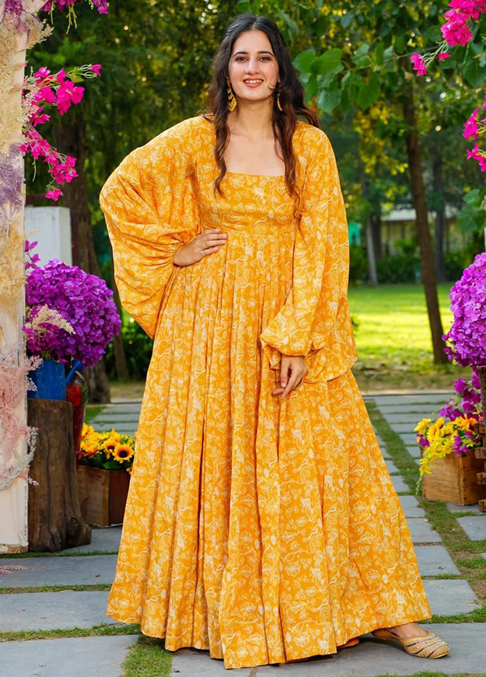 Yellow Readymade Georgette Indian Dress