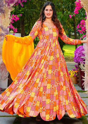 Multicolor Readymade Rayon Indian Dress