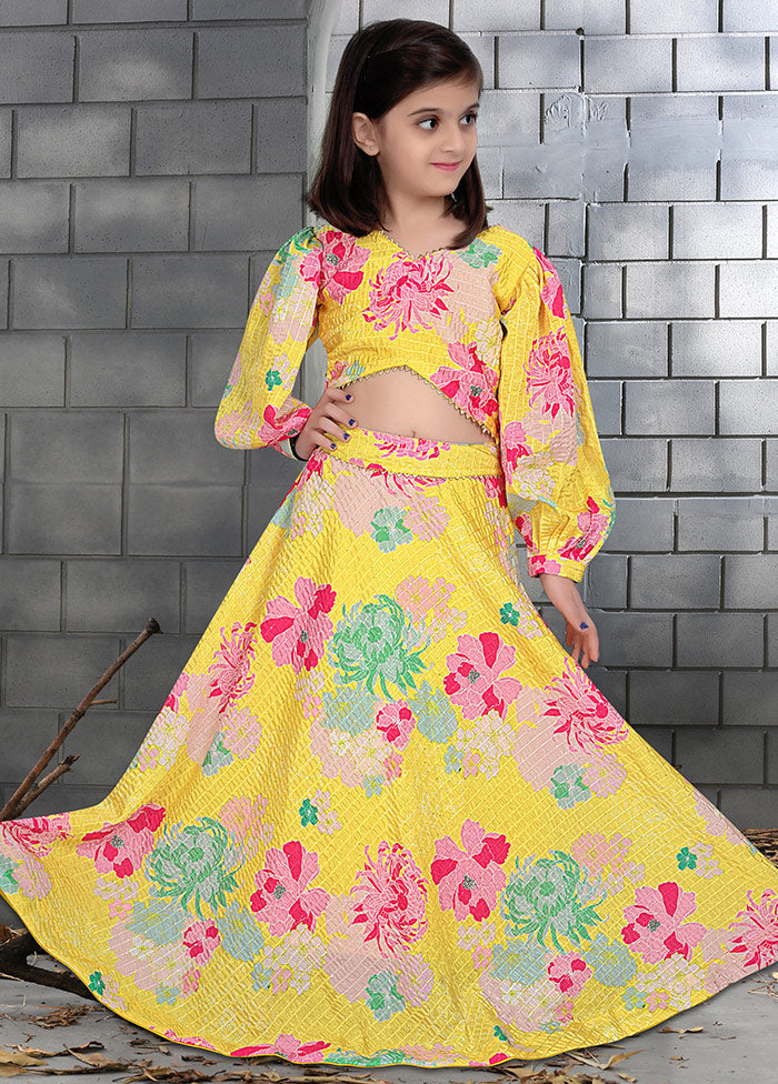 2 Pc Yellow Readymade Lehenga Set - Indian Silk House Agencies