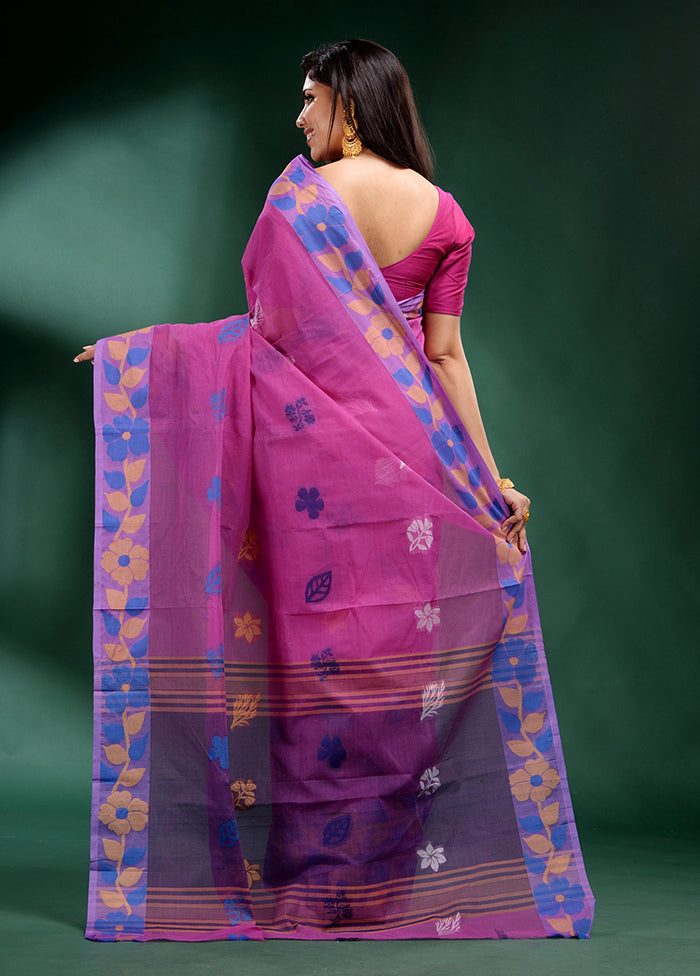 Pink Pure Cotton Saree With Blouse Piece - Indian Silk House Agencies