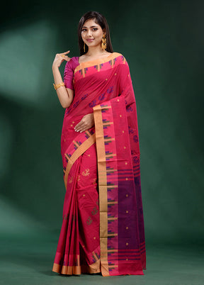 Red Pure Cotton Saree With Blouse Piece - Indian Silk House Agencies