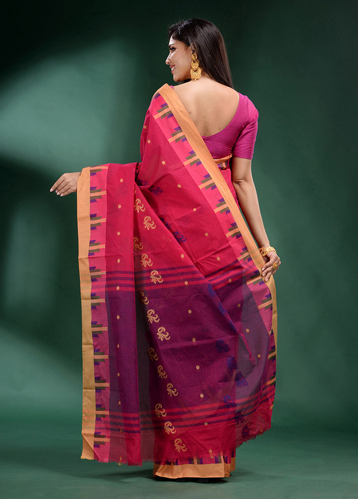 Red Pure Cotton Saree With Blouse Piece - Indian Silk House Agencies