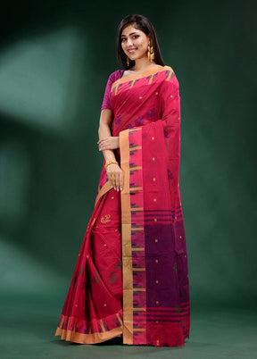 Fuchsia Pure Cotton Saree With Blouse Piece - Indian Silk House Agencies