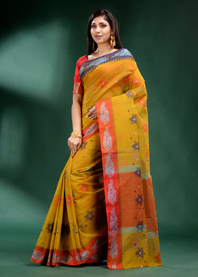 Lime Green Pure Cotton Saree With Blouse Piece - Indian Silk House Agencies