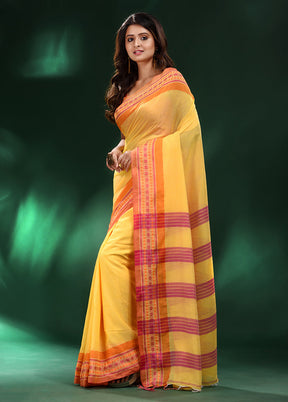 Yellow Cotton Saree With Blouse Piece - Indian Silk House Agencies