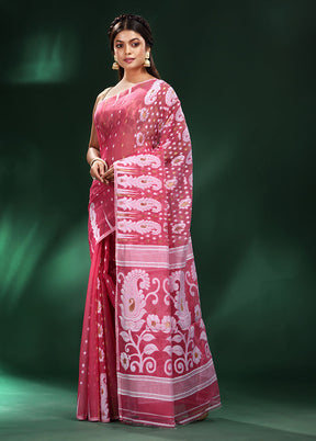 Pink Cotton Saree With Blouse Piece - Indian Silk House Agencies