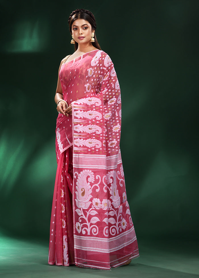 Pink Cotton Saree With Blouse Piece - Indian Silk House Agencies