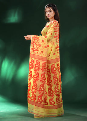 Yellow Cotton Saree With Blouse Piece - Indian Silk House Agencies