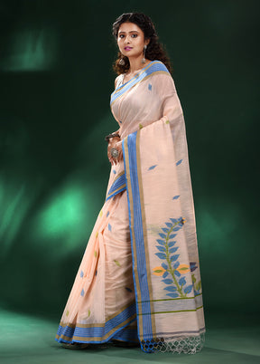 Cream Pure Cotton Saree With Blouse Piece - Indian Silk House Agencies