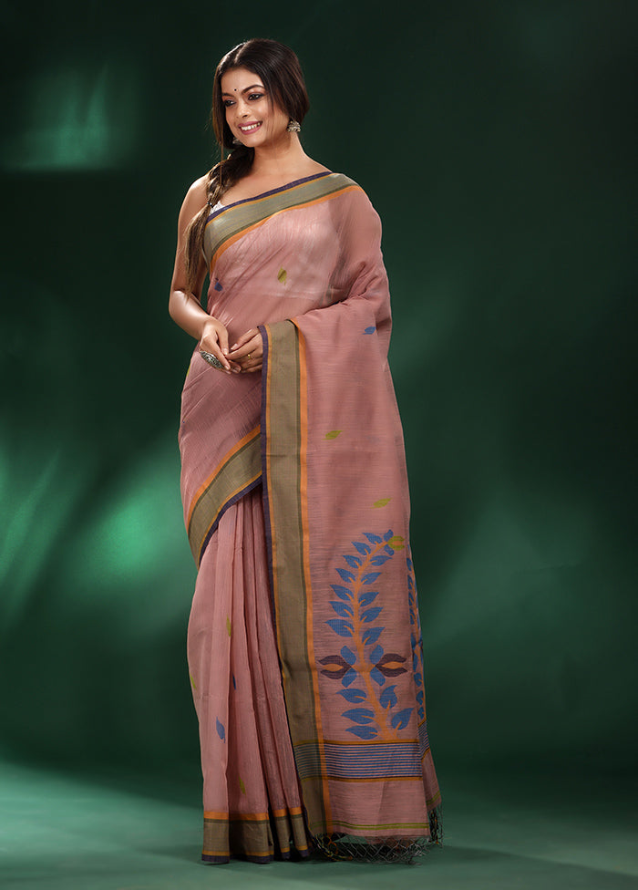 Wine Pure Cotton Saree With Blouse Piece - Indian Silk House Agencies