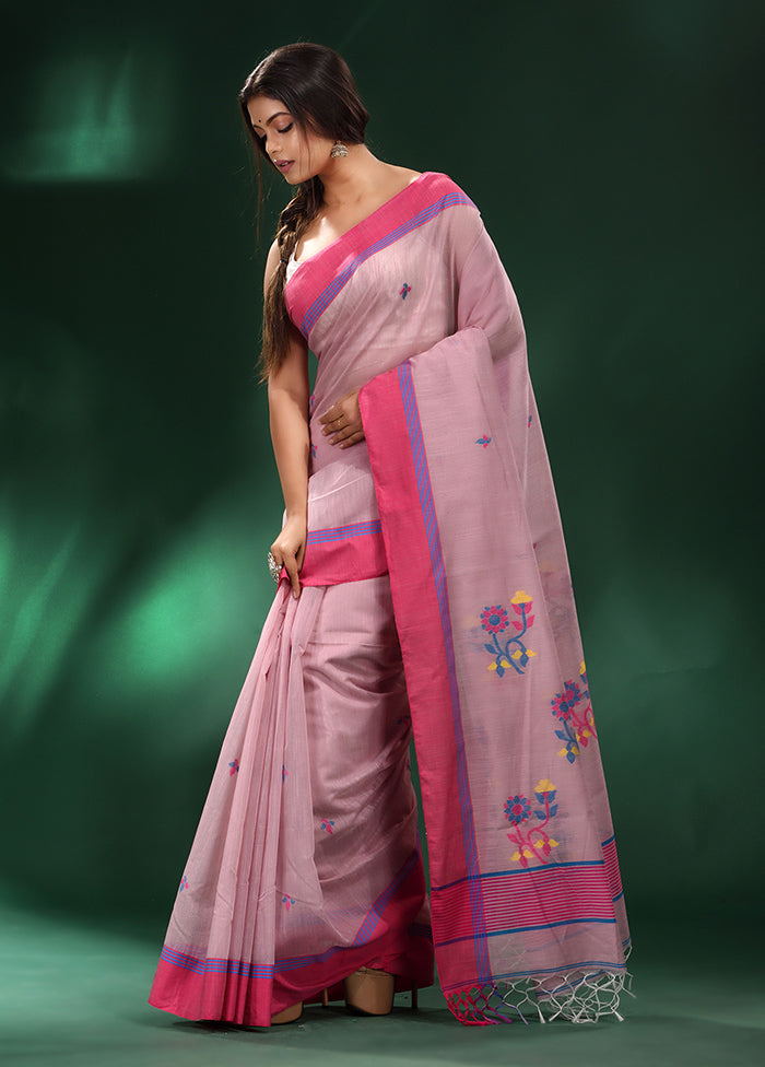 Mauve Pure Cotton Saree With Blouse Piece - Indian Silk House Agencies