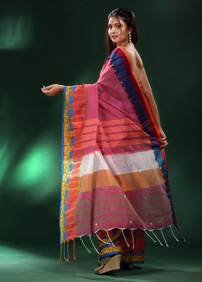 Fuchsia Cotton Saree With Blouse Piece - Indian Silk House Agencies