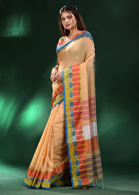 Cream Cotton Saree With Blouse Piece - Indian Silk House Agencies